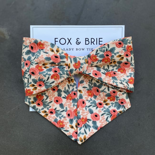 Peach Floral Lady Bow