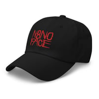 Image 2 of N8NOFACE Stacked Logo Embroidered Dad hat (Black w/ Red)