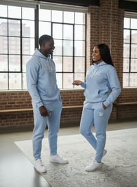 Image 3 of YB Carolina Blue Signature Logo Heavy Blend Jogger Suit
