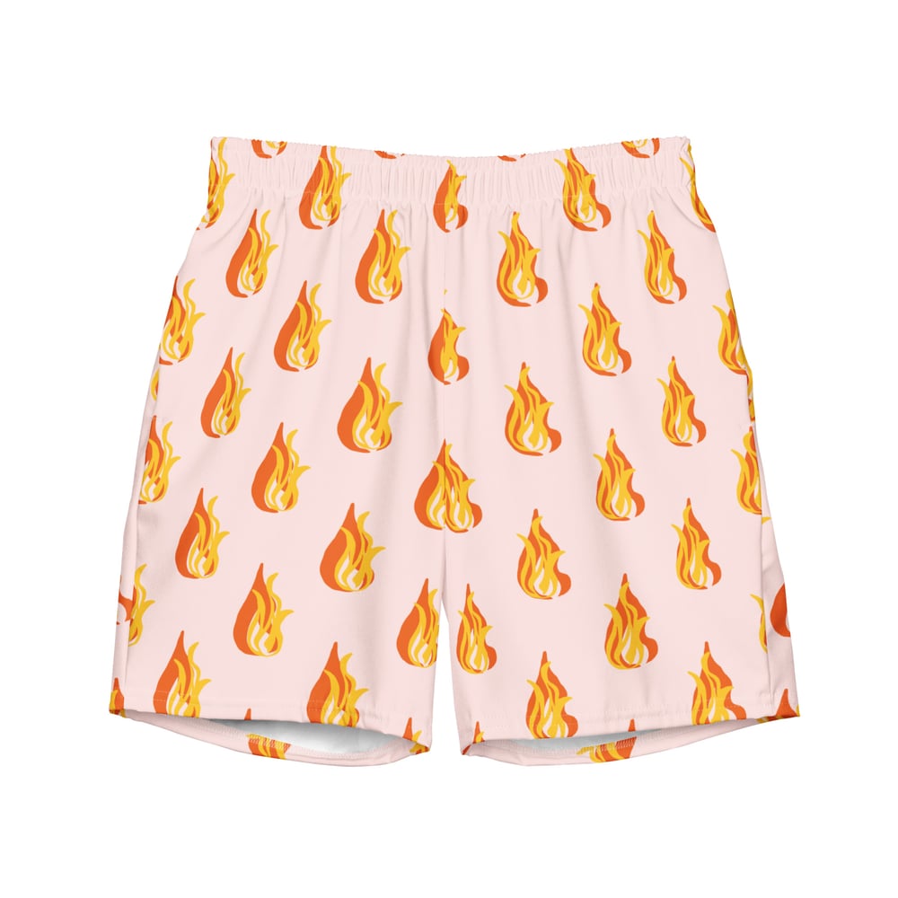 ZEN EXP “Flame On” All-Over Print Recycled Swim Trunks