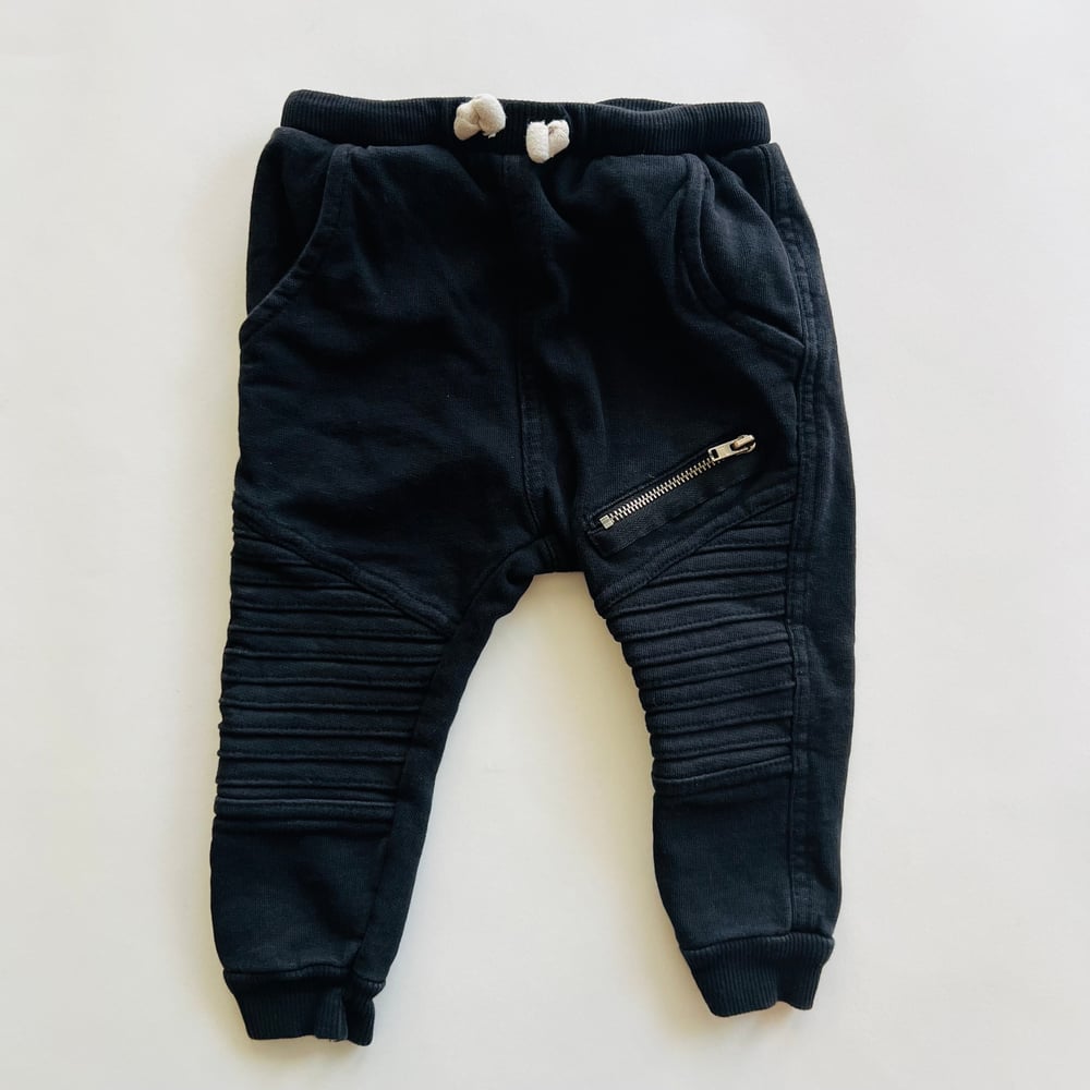 Image of ZARA BABY BLACK MOTO JOGGER size 12-18 months