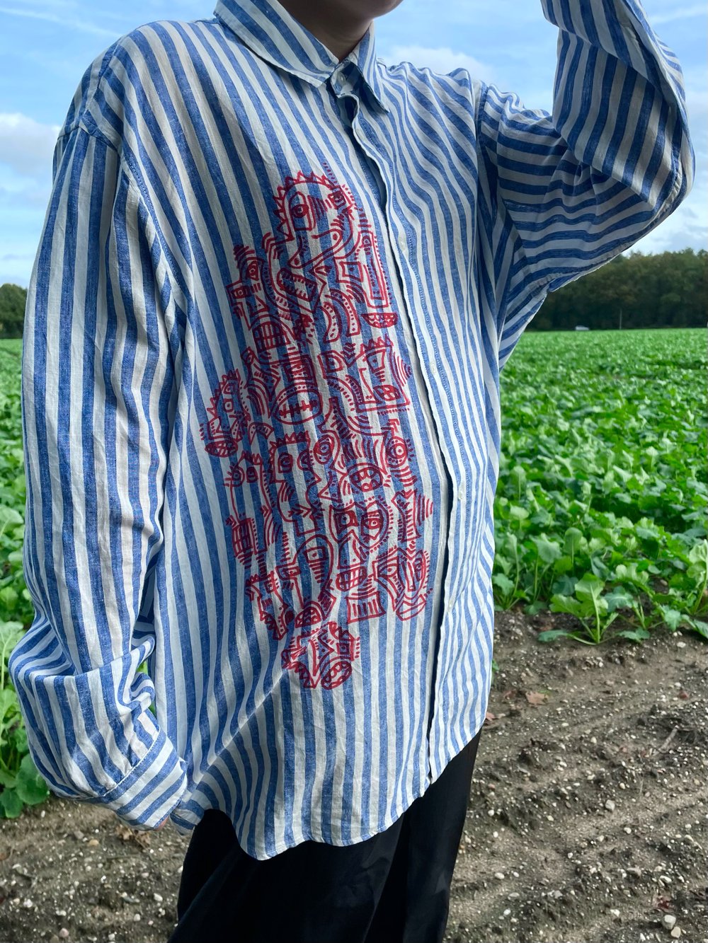 artsy striped shirt