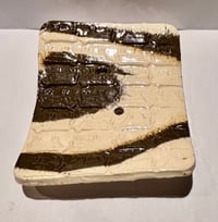 Black and white cow soapdish