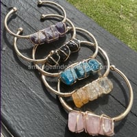 Image 1 of Raw Crystal Cuff Bangle Bracelets 
