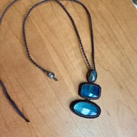 Image 2 of Triple Labradorite Micro Macrame Necklace