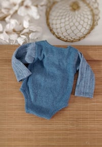 Image 3 of Newborn boy bodysuit for photoshoot | Adrien| navy blue