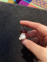 Image 5 of Red blizzard Buddha mushroom character pendant (no eye) 