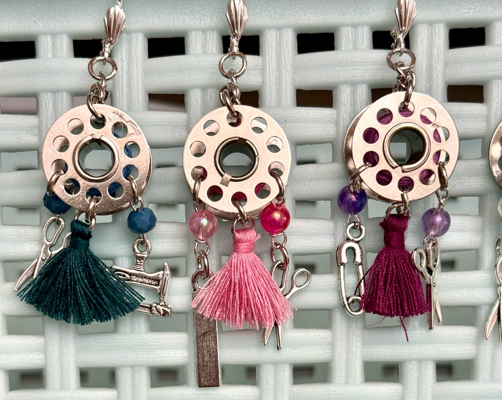 Image of Boho Bobbin Dangle Earrings