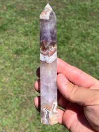 Image 1 of Large Lace Agate with Amethyst Generator #2555