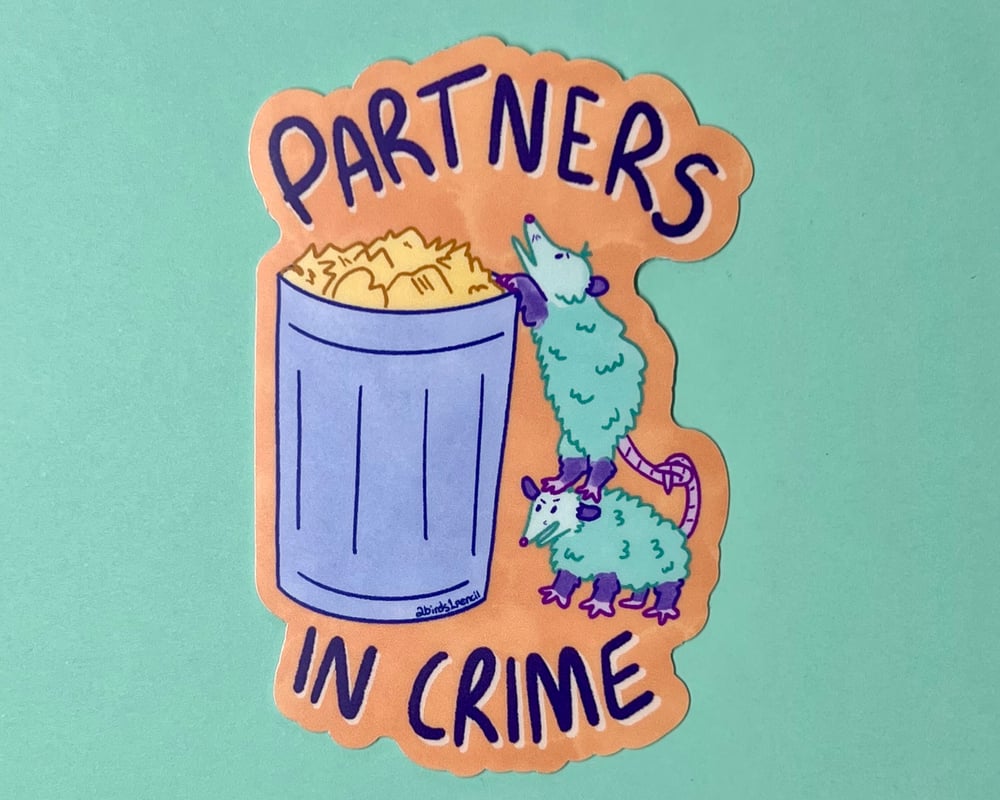 Image of Possum partners in crime vinyl sticker