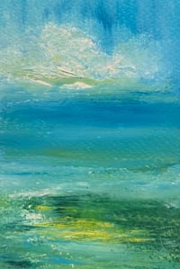 Image 1 of “Open Ocean” oil painting on paper 6 x 8 inches 