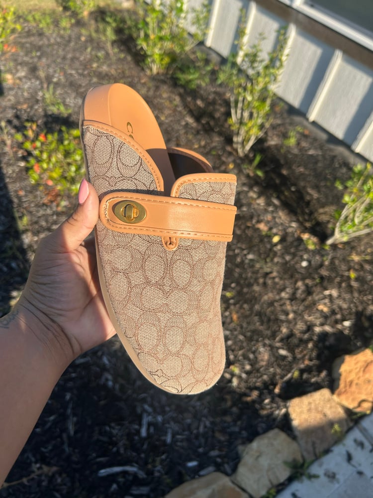 Tan Coach Clogs 