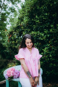 Image 1 of Blouse Roma [Vichy rose]