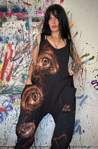 Image 3 of “WATCH ME” BLEACH PAINTED BAGGY ROMPER MEDIUM