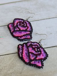 Image 2 of Neon Rose earrings 