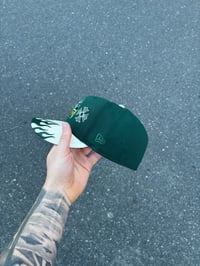 Image 3 of OFF WHITE VISOR FOREST GREEN COLORADO ROCKIES CUSTOM FITTED CAP