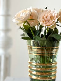 Image 4 of Vase vintage vert et doré