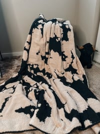 Black Cowhide throw blanket