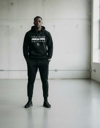 Image 4 of YB Jet Black Heavy Blend Fleece Sweatsuit