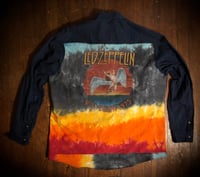 Image 1 of Upcycled “Led Zeppelin” tie dye men’s betters dress shirt