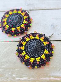 Image 2 of Sunset Neon Black earrings 