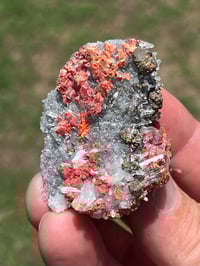 Image 6 of Realgar & Fine Quartz Points Specimen #2504
