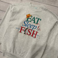 Image 2 of Vintage Eat Sleep Fish Crewneck - L