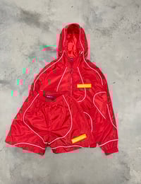 Image 1 of RED YELLOW  REFLECTIVE FULLZIP NYLON WINDBREAKER