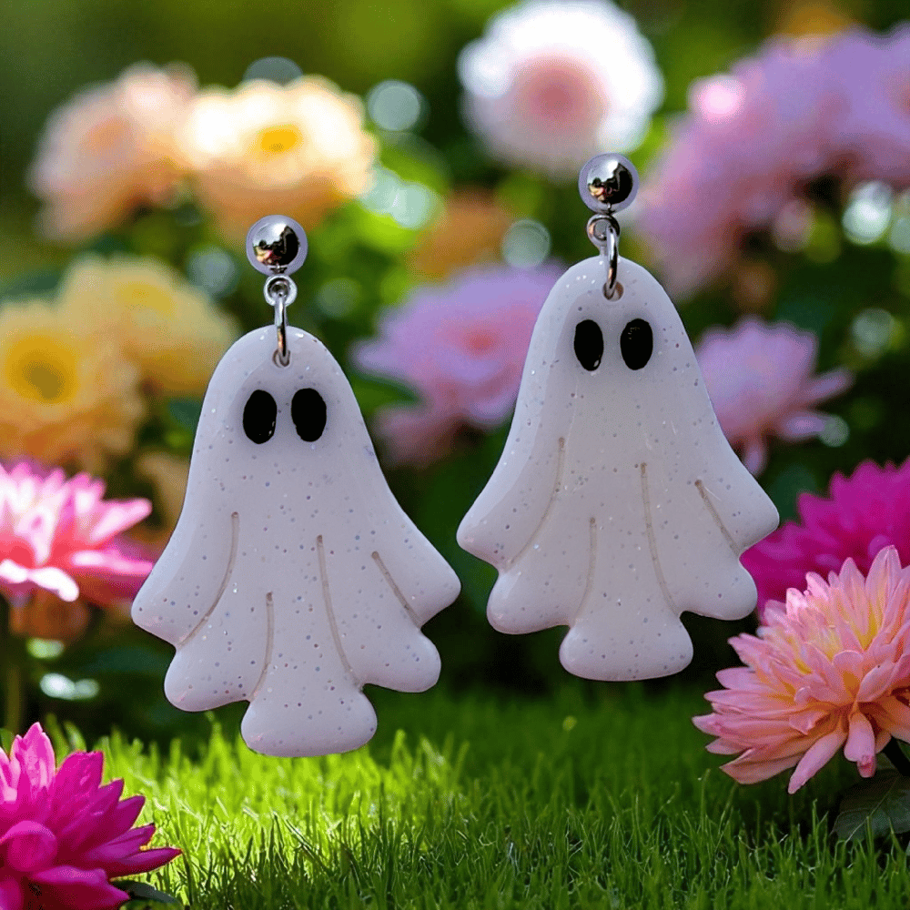 Image of Spooky Sparkle Ghost Earrings