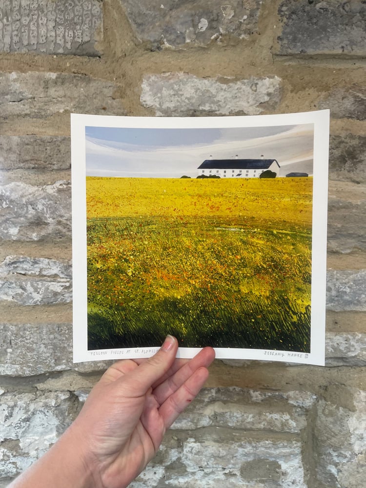 READY TO SHIP Giclée print ‘Yellow Fields at St Aldhelm’s Head’