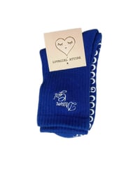 Image 4 of Dream Girl Navy Blue Grip Socks 