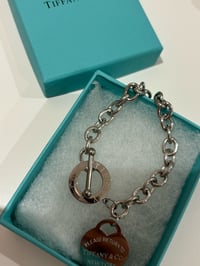 Image 2 of Silver chain heart bracelet