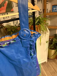 Image 2 of  Faux  leather blue dress