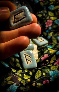 Image 2 of Runic Tiles in “Aquamarine”