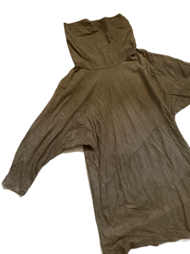 70s thin suede cowl neck dress