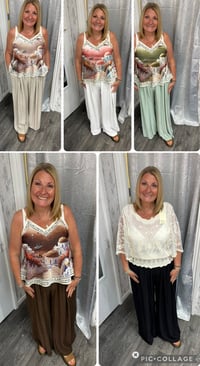 Image 1 of Crystal - Crinkle Wide Leg Trouser 