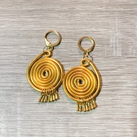 Image 1 of Golden Spiral High Earrings (available in other colors) 