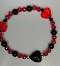 Image 3 of Black and Red Heart Tumbler Mini Bracelet Stack