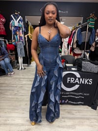Denim wave jumpsuit