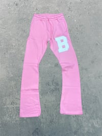 Image 1 of Varsity Flare Sweatpants {Pink}