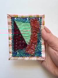 Image 1 of Scraps No. 13 - Tiny hand sewn art quilt