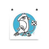 Image 1 of Bird and Flower (Blue) - Poster