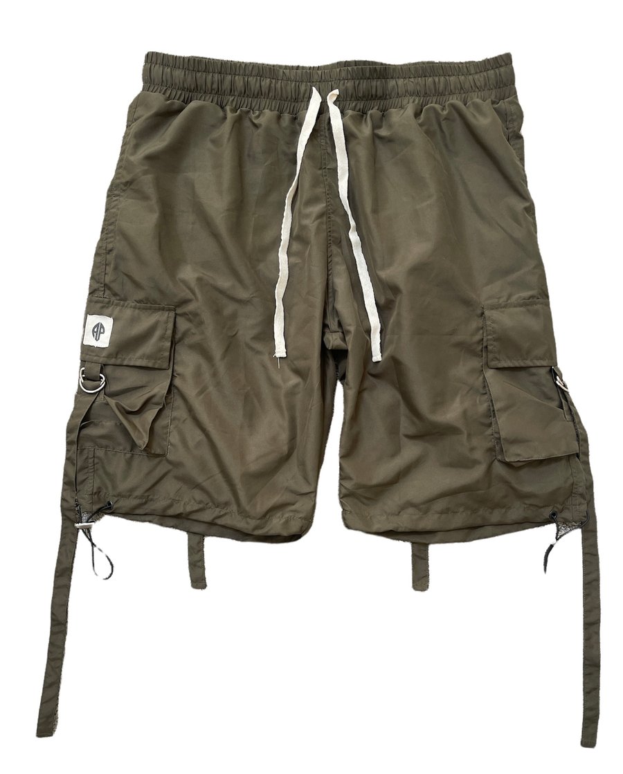 Image of Forrest Green Tan-String Tech Shorts