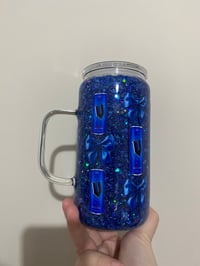Image 2 of blue v handle snowglobe 