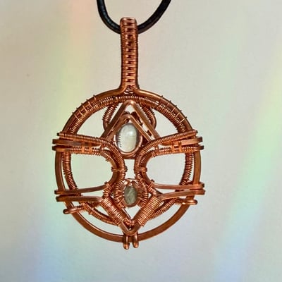 Image of Moldavite & Prehnite Pendant