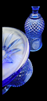 Image 16 of 3 Piece Avon Fostoria Cobalt George & Martha Washington