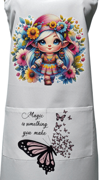 Image 2 of Magic is Something You Make Apron (white) 