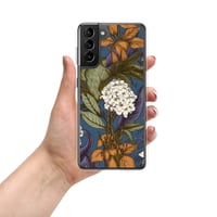 Image 16 of Art Nouveau Inspired Blue, Orange and White Boho Hippie Floral Sketch Clear Case for Samsung®