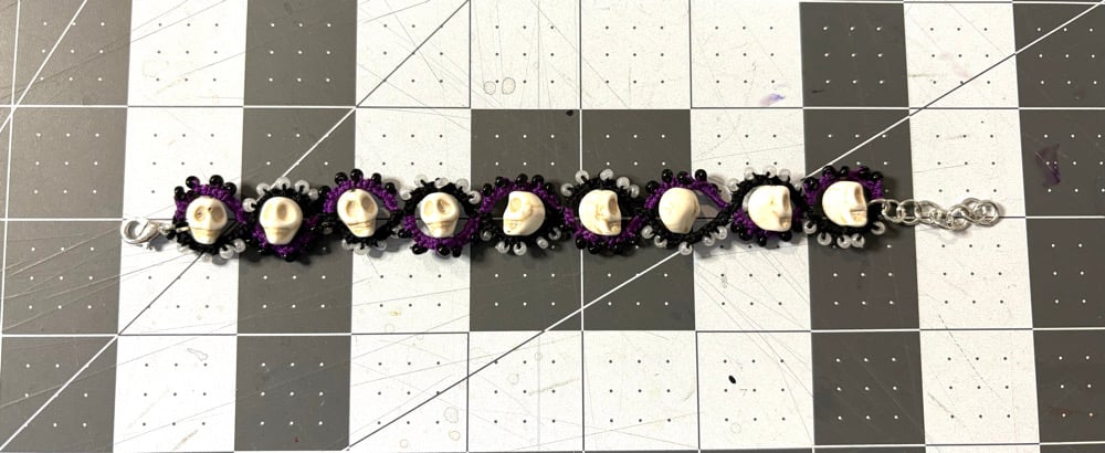 Image of Purple & Black Skull Bracelet