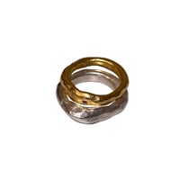 Image 1 of Silver & Gold Stacking Rings Set